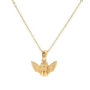 Gold Angel Wing Pendant Necklace